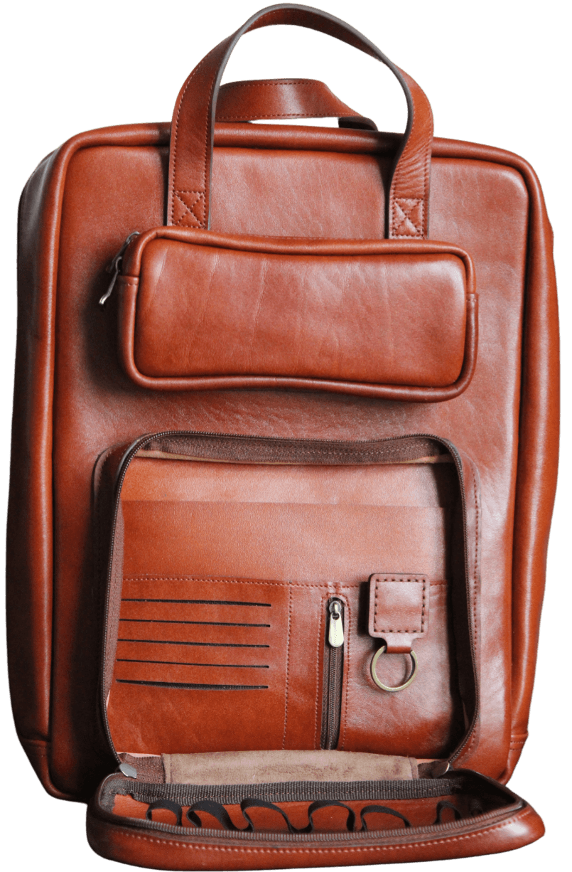 Leather tech backpack